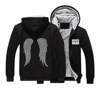 SHAMMA Mens Winter Hoodies for Walking Dead Heavyweight Jackets Fleece Sweatshirt Zip Up Pullover Coats Warm Thick Outerwear Pockets Tops-A||XL