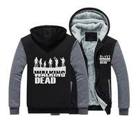 SHAMMA Mens Zip Up Hoodies for Walking Dead Winter Jacket Pullover Warm Thick Sweatshirt Casual Coat Outerwear Workout Jumpers for Men-B||XL