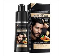 Shampoo and Beard Dye Cream, 3-in-1 Colouring Care Shampoo with Natural Grey Coverage for Men and Women, Long-Lasting Colour and Care, 200 ml