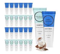 Shampoo and Body Wash Bulk, 30ml Individually Wrapped Hotel Mini Travel Sample Trial Size Shower Gel Shampoo Small Men Women Cleansing Toiletries Amenities for Hotel/Vacation/Homeless (Pack of 60)