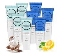 Shampoo and Body Wash Bulk, 30ml Individually Wrapped Hotel Mini Travel Sample Trial Size Shower Gel Shampoo Small Men Women Cleansing Toiletries Amenities for Hotel/Vacation/Homeless (Pack of 20)