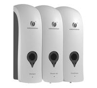 Shampoo and Conditioner Dispenser for Shower, 3 Chamber, No Drill, White