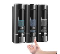 Shampoo and Conditioner Dispenser, Shower Soap Dispenser 3 Chamber No Drill Wall-Mounted Shampoo Dispenser for Shower Wall Mounted Soap Dispenser for Bathroom Hotel Large Capacity, 3 * 400ML