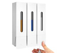 Shampoo and Conditioner Dispenser Soap Dispenser No-Drill Wall Mounted Refillable Shower Gel Bottle Self-Adhesive Hand Washing Up Liquid Bottles for Bathroom/Hotel/Restaurant (1200ML White)