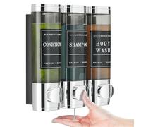 Shampoo and Conditioner Dispenser,Unisense Shower Soap Dispenser 3 Chamber No Drill Wall-Mounted Shampoo Dispenser for Shower Wall Mounted Shower Dispenser for Bathroom Hotel Large Capacity,Chrome