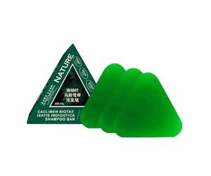 Shampoo Bar 80g Usman Herbal Plant Based, Triangular Non-Slip Solid Shampoo, Long Lasting Cleansing Bar to Smooth Frizz & Nourish Hair Roots, Travel Spill-Proof (3PC)