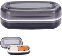 Shampoo Bar and Conditioner Holder Compatible with Kitsch: ABS Plastic Soap Dish with 9 Drainage Holes Mold-Resistant Travel Case & Bathroom Organizer for Solid Shampoo Bars