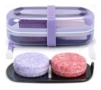 Shampoo Bar Holder and Soap Case, Leakproof Travel Container with Lid & Drain Tray, Includes Silicone Strap and Soap Bag, Compatible with Kitsch Solid Shampoo & Conditioner Bars(Grape Purple, Large)