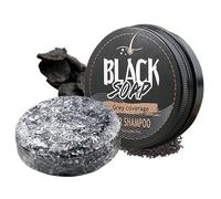 Shampoo Bar, Organic Shampoo and Conditioner Bar Soap, 2.3x2.3x0.9 Inch Natural Plant Based Black Hair Soap with Iron Box and Conditioner