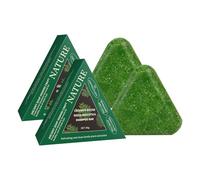 Shampoo Bar Soap, Triangle Deep Cleansing Nourishing, Nature Arborvitae Leaves Usman Grass Shampoo Bar For Strengthening, Thickening, Volumizing