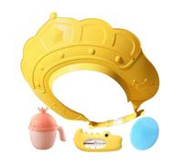 Shampoo cap, shower cap for hair wash shield with water temperature gauge and shampoo cup, shampoo cap with shampoo brush, makes bathing
