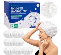 Shampoo Caps No Rinse, 7 Pack Rinse Free Shampoo Caps for Bedridden & Post Surgery Care, Waterless Hair Washing Shower Caps for Elderly, Hospital, Camping & Travel - Gentle & Portable