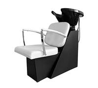 Shampoo Chair Barber Classic Shampoo Bowl Sink Chair Station for Spa Beauty Salon Hairdressing Back Wash (White)