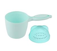 Shampoo Cup for Children - PP Material, Fun Fish Designed Handle, Protective Rinse Cup, Comfortable Grip, Easy Pour, Detachable for Convenient Cleaning (Green)