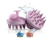 Shampoo Dispenser Brush 2 in 1 Silicone Soap Dispenser Brush Shower Silicone Shampoo Dispenser Head Scalp Massage Brush (Light Pink)