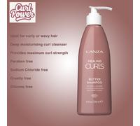 L'ANZA Healing Curls Butter Shampoo - Curly Hair Shampoo for a Creamy, Colour-Safe Cleanse and Refreshed Curls - Paraben and Sulphate Free Shampoo (236ml)