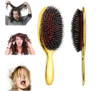 Shampoo-Free Hairbrush Wet Hairbrush Women's Bristle Styling Painless Spiral Detangling Brush for Curly, Thick and Dry Hair(Gold)