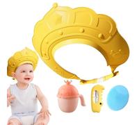 Shampoo Hat for Children, Bath Head Cap Visor with Water Temperature Gauge and Shampoo Cup, Shampoo Cap with Shampoo Brush, Makes the Kids Bath More Fun