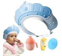 Shampoo Hat for Shower Cap | Bath Cap Visor with Water Temperature Gauge and Shampoo Cup, Shampoo Cap with Shampoo Brush for Washing Hair