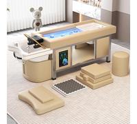 Shampoo Massage Bed PU Leather Head & Foot Treatment Water Circulation Steam for Barber Shop Spa Salon
