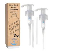 Shampoo Pump Dispenser 1000ml, 28mm Screw Top, 19cm Adjustable Tube, 2 Pack. Fit Most Bottles. No Fit Full Refund Guarantee. Durable 2025 Model. 4ml Dose/Pump