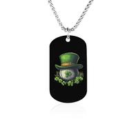 Shamrock Baseball Memory Necklace Jewelry Hip Hop Chain Pendant Statement Necklaces for Men Women 23.6in（60cm）