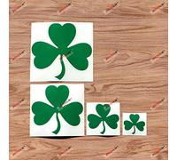 Shamrock Clover 3 Leaf Ireland Irish Vinyl Green Decal Sticker - 4 Pack Reflective, 5.1cm, 7.6cm, 12.7cm, 15.2cm - for Car Boat Laptop Cup Phone