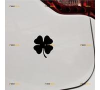 Shamrock Clover 4 Leaf Ireland Irish Sticker Decal Vinyl - 2 Pack Black, 10.2cm - Simple Style No Background for Car Boat Laptop Cup Phone