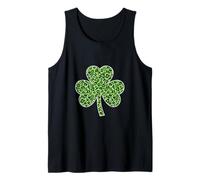 Shamrock Clover Leopard Print St Patricks Day Irish Pattern Tank Top