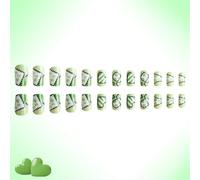 Shamrock Designs French Fake Acrylic False, Artificial Glues on Square False Patrick ' s Day Press on