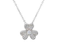 Shamrock Flower Pendant Necklace Silver Latelita Silver One Size