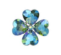 Shamrock Four Leaf Clover Brooch Pin St. Patrick's Day Lucky Irish Clover Lapel Pins Crystal Flower Decor Elegant Dress Boutonniere Corsage for Hat Bag Suit Tie Jewelry Gift for Women Men (Green)