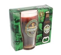 Guinness Shamrock Gift Company Ireland Label Pint Glass and PVC Opener Set