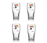 Shamrock Gift Company Guinness Set of 4 Pint Glasses Ideal for Home, Bar and Kitchen (Christmas Toucan)