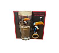 Shamrock Gift Company Guinness Toucan Pint Beer Glass and Bottle Opener Pack