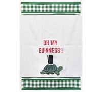 Shamrock Gift Company Guinness - Waffle Tea Towel - Green with Tortoise