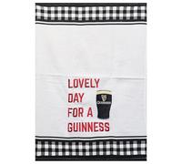 Shamrock Gift Company Guinness - Waffle Tea Towel - Lovely Day for a Guinness - Black
