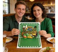 Shamrock Greeting Card - St Patrick's Day 3D Design, Envelope Included | Irish Celebration Gift Card For Girls, Boys, Holiday Wishes