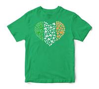 Shamrock Ireland Flag Heart Girls T Shirt St Patricks Day Girls T Shirt Kids Tee Irish Shamrock Top Paddys, 12-13 Years, Irish Green