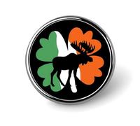 Shamrock Ireland Irish Moose Round Lapel Pin Button Brooch Pins Badge for Tie Hat Clothing Jewelry Accessories