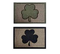 Shamrock Irish Clover Patch Hook and Loop Tactical Morale Applique Fastener Military Embroidered Patch 2Pcs (Color 1)