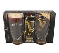 Shamrock Irish Gifts Guinness 500ml Can Glasses 2 Pack with Embossed Harp Logo Design