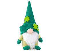 Shamrock Irish Gnome Plush - Handcrafted Cloth, Adorable Leprechaun Design | St. Patrick’s Day Faceless Dwarf Decoration for Festive Home Accents, Charming Irish Holiday Collectibles