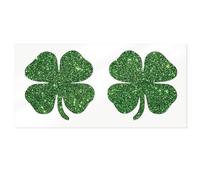 Shamrock Iron-On Decals for St Patrick’s Day | x2 Set Four Leaf Clover Heat Transfer Vinyl for DIY T-Shirt