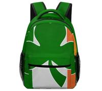 Shamrock on Ireland Flag Fashion Backpack Lightweight Laptop Bag | Travel Hiking Camping Daypack