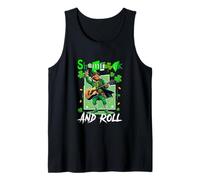 Shamrock Patrick's Day Rock Lover Irish Man Playing Guitar Tank Top