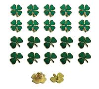 Shamrock Pins 20 Pcs St. Patrick's Day Clover Lapel Pins, Shamrock Brooches Lapel Pins, Ireland Enamel Lapel Pin Jewelry Gift for Women Men Girls, Metal, alloy
