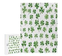 Shamrock Plaid St. Patrickses Day Vertical Wooden Puzzles for Adults Colorful Jigsaw Puzzle Home Decors Gift 500 PCS