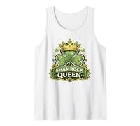 Shamrock Queen Crown Shirt Royal Clover St Patricks Day Tank Top