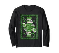 Shamrock Queen Lucky Playing Card Saint Patricks Day Gifts Long Sleeve T-Shirt
